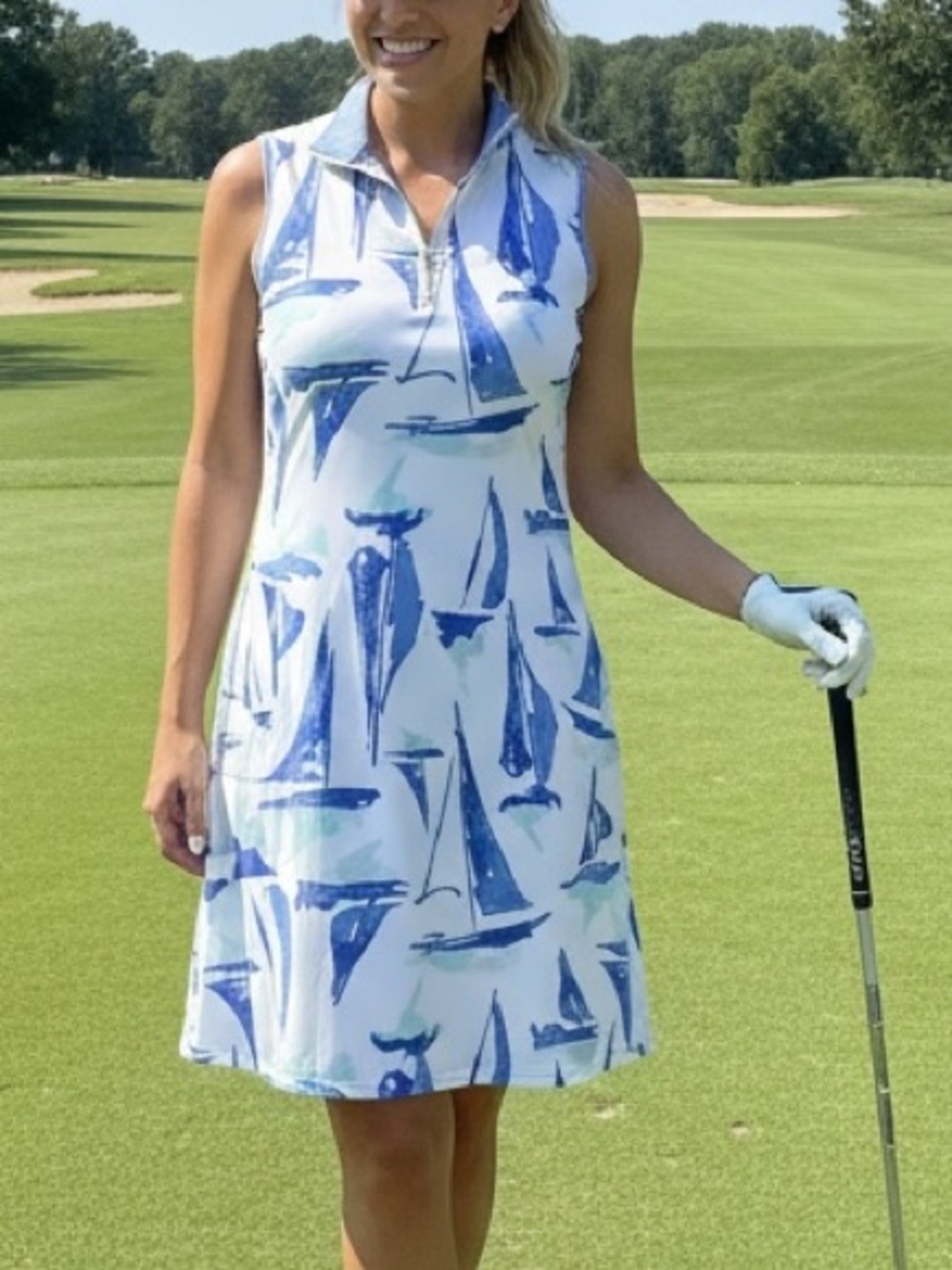 Anaclare Lexi sport dress sailboats NWT XS